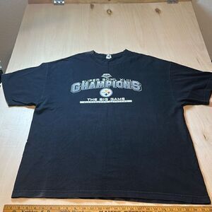 Pittsburgh Steelers Super Bowl XLIII Champions T-Shirt Black Size 2XL XXL Cotton